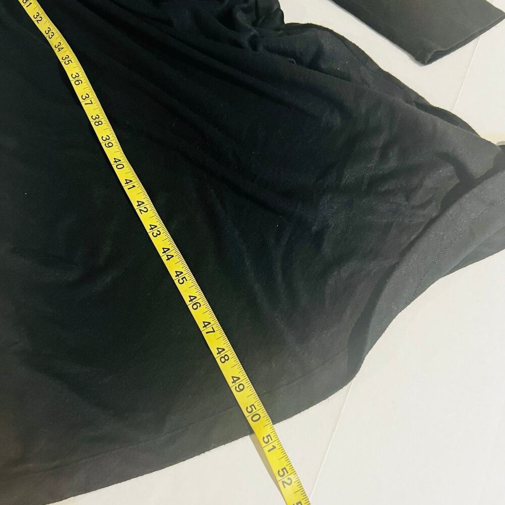 Banana Republic Long Sleeve Side Ruched Midi Dress Size XL Black - Picture 8 of 9